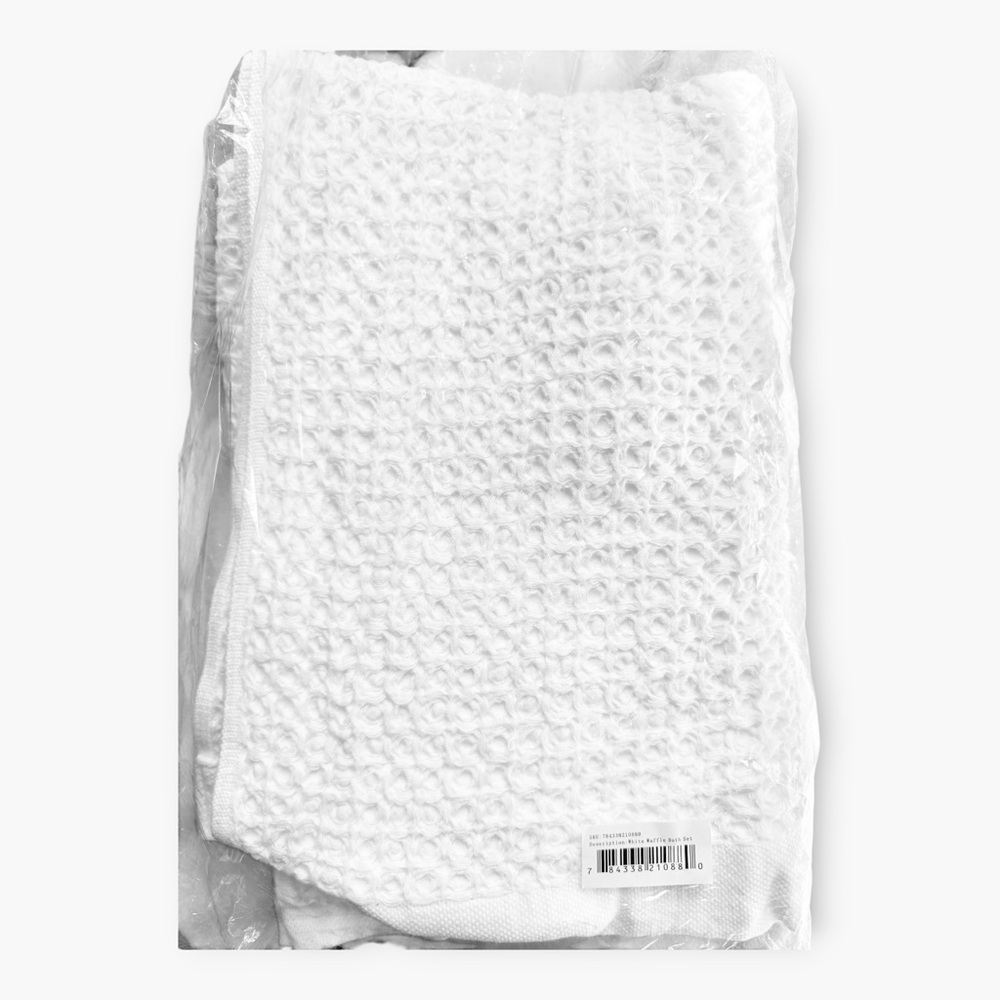 NWT Ravel Nutrl Home Waffle Weave Bath Towel Set in White - Picture 8 of 9